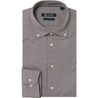 DUNMORE Businesshemd, Button-Down-Kragen, Modern Fit, bügelfrei, für Herren, grau, 40 von DUNMORE