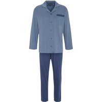 DUNMORE Pyjama, Knopfleiste, für Herren, blau, 48 von DUNMORE
