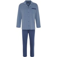 DUNMORE Pyjama, Knopfleiste, für Herren, blau, 56 von DUNMORE