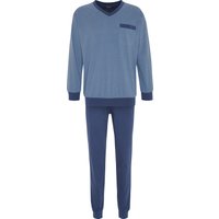 DUNMORE Schlafanzug, Langarm, V-Ausschnitt, für Herren, blau, 48 von DUNMORE