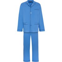 DUNMORE Schlafanzug, Reverskragen, Knopfleiste, für Herren, blau, 50 von DUNMORE