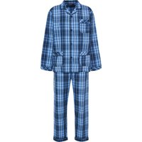 DUNMORE Schlafanzug, Reverskragen, kariert, für Herren, blau, 50 von DUNMORE