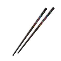 DUNSBY Haarnadel Stick 2 stücke Handgeschnitzte Haarstange Vintage Malerei Haarnadel Bunte Natürliche Holz Retro Haarnadel Frauen Essstäbchen Frisur Zubehör Zubehör (Color : 09) von DUNSBY