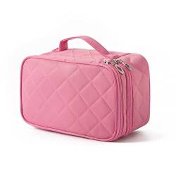 Kosmetiktasche Hohe Kapazität Kosmetiktasche Frauen Wasserdicht Doppelschicht Reise Organizer Make-up Tasche Kulturbeutel Multifunktions Beauty Case (Color : Pink) von DUNSBY