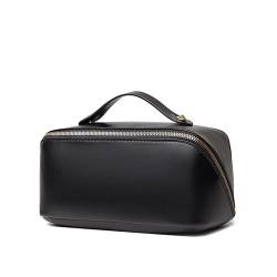 Kosmetiktasche Kosmetiktaschen Designer-Frauen-Make-up-Tasche for Aufhängen, Badezimmer, veganes Leder, Waschtasche, multifunktionale Reise-Kulturtasche (Color : Black) von DUNSBY