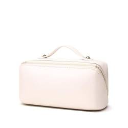 Kosmetiktasche Kosmetiktaschen Designer-Frauen-Make-up-Tasche for Aufhängen, Badezimmer, veganes Leder, Waschtasche, multifunktionale Reise-Kulturtasche (Color : White) von DUNSBY