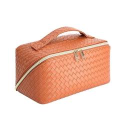 Kosmetiktasche Make-up-Tasche for Reise-Kulturbeutel mit großem Fassungsvermögen, Kosmetiktasche, Frau, Multifunktions-Pu-Organizer, tragbare Handtasche (Color : Style A -orange) von DUNSBY
