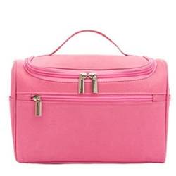 Kosmetiktasche wasserdichte Reißverschluss Make-up-Tasche Reise Polyester männliches Waschset Organizer Makeup-Tasche tragbare Frauen hängende Kulturbeutel for Herren (Color : Pink) von DUNSBY