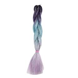 Regenbogen Feder Haar 2 Stück 26 Zoll Pferdeschwanz glattes Haarteil mit Haarband Mix Lametta Bling Bling synthetisches Flechthaar (Color : MT3 2, Size : 24inches) von DUNSBY