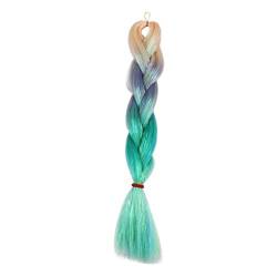 Regenbogen Feder Haar 2 Stück 26 Zoll Pferdeschwanz glattes Haarteil mit Haarband Mix Lametta Bling Bling synthetisches Flechthaar (Color : MT4 9, Size : 24inches) von DUNSBY