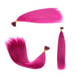 Regenbogen Feder Haar Farbige Ständer aus Kunstfedern for Haarverlängerungen, synthetische Federn im Haarschmuck for Frauen, 20 Stück/Menge (Color : 5, Size : 16inches) von DUNSBY