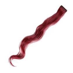 Regenbogen Feder Haar Synthetische Regenbogenfarben, ein Clip in Haarverlängerungen, locken langes Haar for Frauen, Haarteil, Blau, Rosa, Lila, Rot, Grün (Color : Q04, Size : 18inches) von DUNSBY