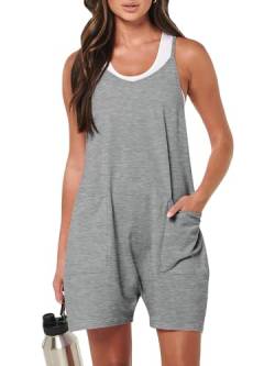 DUOEASE Jumpsuit Damen Spaghetti Strap Outfit Damen Sommer Overall mit Taschen von DUOEASE