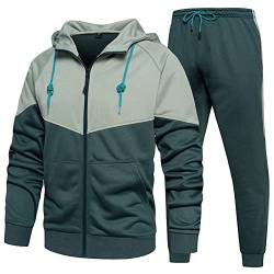 DUOFIER Herren Trainingsanzug Jogging Sweat Suits 2 Piece Casual Outfit Athletic Suit Set, Tz95-denim blue, X-Large von DUOFIER