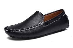 DUORO Herren Mokassins Leder Handgefertigt Loafers Freizeitschuhe Halbschuhe 38-47 (47 EU, Schwarz) von DUORO