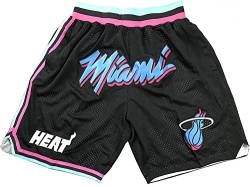 DUOROUPUTAO Miami Heat Shorts, Basketball Homme Training Fans Sommershorts Sports Basketball Hosen füR Herren, Schwarz von DUOROUPUTAO