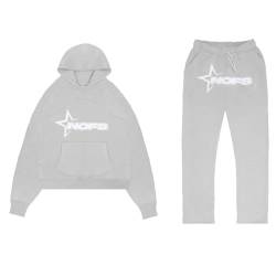 DUOROUPUTAO NOFS Jogginganzug Trainingsanzug Herren Damen Sportanzug 2 Piece Hoodie Sporthose Unisex Anzug Tracksuit Atmungsaktiv und Komfortabel von DUOROUPUTAO