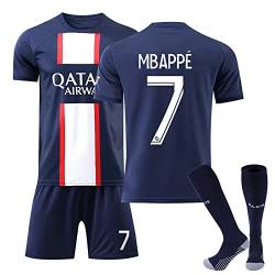 DUOROUPUTAO Páris Trikot PSG Kinder und Erwachsene, Fußball-T-Shirt und Shorts Fußball-Jersey, Jungen, Fußballkleidung, Paris mit Socke, A-7., 12-13 Jahre von DUOROUPUTAO