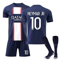 DUOROUPUTAO Páris Trikot PSG für Kinder und Erwachsene, Fußball-T-Shirt und Shorts, Fußball-Jersey, Jungen, Fußballkleidung, Paris mit Socke, A-10., M von DUOROUPUTAO