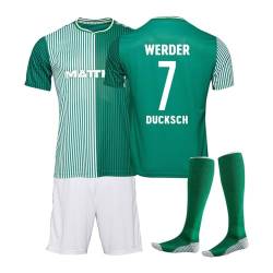 Werder Bremen Fussball Trikot Kinder und Erwachsene Set, Werder Bremen Trikot Fussball Jungen socken Shorts Set, 23/24 Fußball Trikot Kinder und Erwachsene T-Shirt Shorts und Socken von DUOROUPUTAO