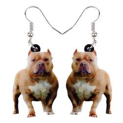 DUOWEI Acryl Pitbull Ohrringe Anime Haustiere Hund Schmuck für Frauen Damen Mädchen Charms Geschenke (Kaffee) von DUOWEI