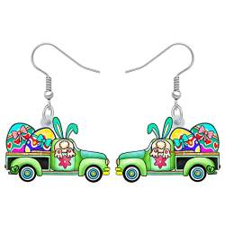 DUOWEI Acryl Weihnachten Truck Ohrringe Dangle Schmuck für Frauen Mädchen Festival Geschenke (Ostertruck D) von DUOWEI