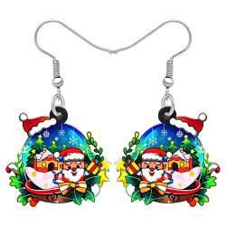 DUOWEI Acryl Weihnachten Truck Ohrringe Dangle Schmuck für Frauen Mädchen Festival Geschenke (Weihnachtskristallkugel) von DUOWEI