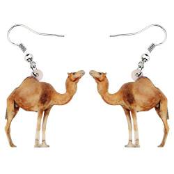 DUOWEI Acryl Wüste Kamel Ohrringe Süße Llama Baumeln Drop Schmuck für Damen Mädchen Teens Charms Geschenke (Brauen) von DUOWEI