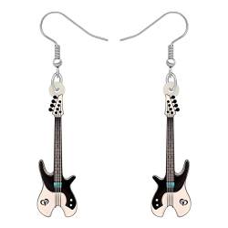 DUOWEI Acryl niedliche Musik Bass E-Gitarre Ohrringe Charms Instrument Tropfen baumeln Schmuck Geschenke für Frauen Teenager Mädchen (Bass) von DUOWEI