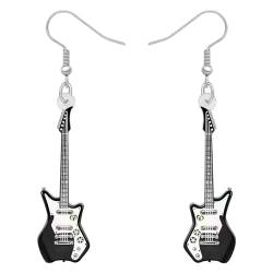 DUOWEI Acryl niedliche Musik Bass E-Gitarre Ohrringe Charms Instrument Tropfen baumeln Schmuck Geschenke für Frauen Teenager Mädchen (E Gitarre A) von DUOWEI