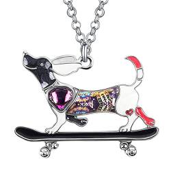 DUOWEI Cute Dackel Geschenke Floral Emaille Dachshund Halskette Anhänger Erinnerungsstück für Frauen Mädchen Hundeliebhaber (Wolke) von DUOWEI