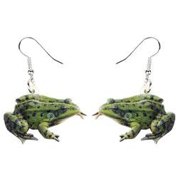 DUOWEI Cute Grün Frosch Ohrringe Lustig Acryl Frog Schmuck Für Frauen Damen Mädchen Geschenke (Grün) von DUOWEI