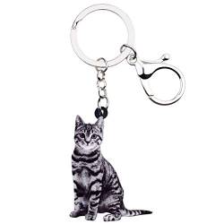 DUOWEI Cute Katze Schlüsselanhänger Acryl Haustier Cat Schlüsselring Handtasche Dekoration für Frauen Girls Charme Geschenk (Wolke) von DUOWEI