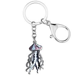 DUOWEI Cute Quallen Schlüsselanhänger Jellyfish Schlüsselring Anhänger Meer Tiere Schmuck Geschenke Rucksack Auto Charms für Damen Mädchen (Schwarz) von DUOWEI