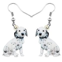 DUOWEI Cute Spot Dalmatiner Hund Ohrringe Acryl Haustiere Hund baumeln Schmuck Geschenke für Frauen Mädchen (Grau) von DUOWEI