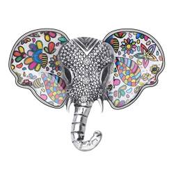 DUOWEI Emaille Glänzend Strass Elefant Brosche Elegante Tiere Anstecknadel Revers Kleidung Schal Frauen Teenager Schmuck Geschenk (Weiß) von DUOWEI