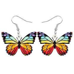 DUOWEI Niedliche Schmetterling Geschenke Acryl Schmetterling Ohrringe baumeln für Frauen Sommer Frühling Charms (Blumen) von DUOWEI