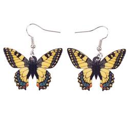 DUOWEI Niedliche Schmetterling Geschenke Acryl Schmetterling Ohrringe baumeln für Frauen Sommer Frühling Charms (Gelb) von DUOWEI