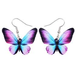 DUOWEI Niedliche Schmetterling Geschenke Acryl Schmetterling Ohrringe baumeln für Frauen Sommer Frühling Charms (Lila) von DUOWEI