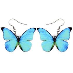 DUOWEI Niedliche Schmetterling Geschenke Acryl Schmetterling Ohrringe baumeln für Frauen Sommer Frühling Charms (Marine) von DUOWEI