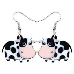 DUOWEI Süße Acryl Milch Kuh Ohrringe Baumeln Schmuck für Damen Mädchen Teens Kinder Geschenke (Kuh A) von DUOWEI
