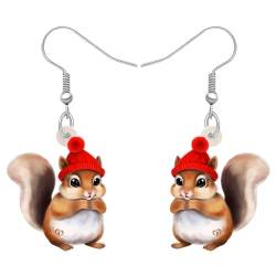 DUOWEI Süße Eichhörnchen Ohrringe Acryl Tropfen Eichhörnchen Schmuck Geschenke für Frauen Kinder Mädchen (Eichhörnchen D) von DUOWEI