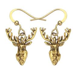 DUOWEI Süße Geweihe Buck Hirsch Ohrringe Hirsch Baumeln Vintage Schmuck Geschenk für Damen Mädchen (New) von DUOWEI