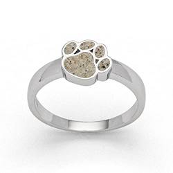 DUR Damen Ring"Pfote" Strandsand aus 925er Silber Größe 54 (17.2) R5609.54, 54 (17.2) von DUR Schmuck