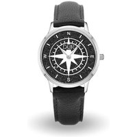 DUR Luxusuhr DUR Schmuck: Uhr 36er "Kompass" mit Lavasand, Lederband schwarz, DW005 von DUR