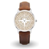 DUR Luxusuhr DUR Schmuck: Uhr 40er "Kompass" mit Strandsand, Lederband braun, DW009 von DUR