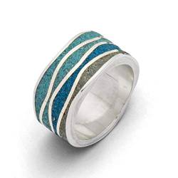 DUR Ring Meeresblau, aus 925 Sterling Silber, Größe: 56, R5106.56 von DUR
