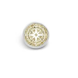 DUR Schiebe-Element Kompass für Lederarmband aus 925 Sterling Silber mit Strandsand, Beige, 10 mm, F246 von DUR