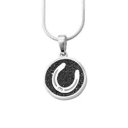 DUR Schmuck Anhänger HUFEISEN Lavasand Silber 925/- rhodinert (P4522) von DUR