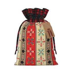 DURAGS Navaho-Stil, schicker Patchwork-Geschenkbeutel mit Kordelzug, Stoff-Geschenktasche für Festivals, perfekt für besondere Anlässe von DURAGS